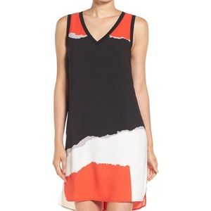 Ribbed Trim Swing Dress